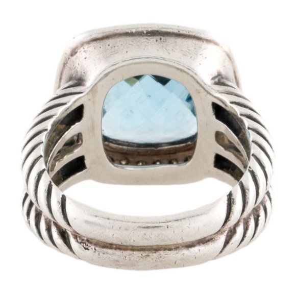 DAVID YURMAN STERLING SILVER DIAMOND & TOPAZ ALBION COCKTAIL RING - Picture 5 of 6